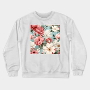 Shabby Chic Flowers Pattern 13 Crewneck Sweatshirt